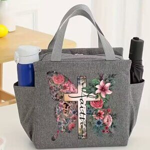 Gray Faith Tote Bag